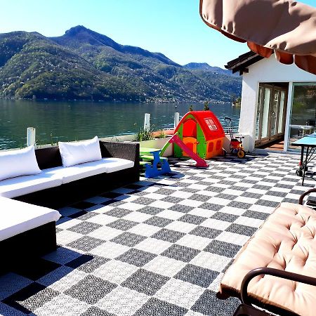 Hotel Garni Battello Melide Bagian luar foto
