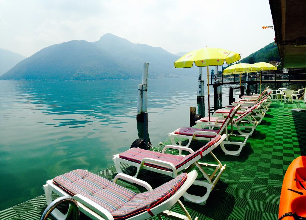 Hotel Garni Battello Melide Bagian luar foto
