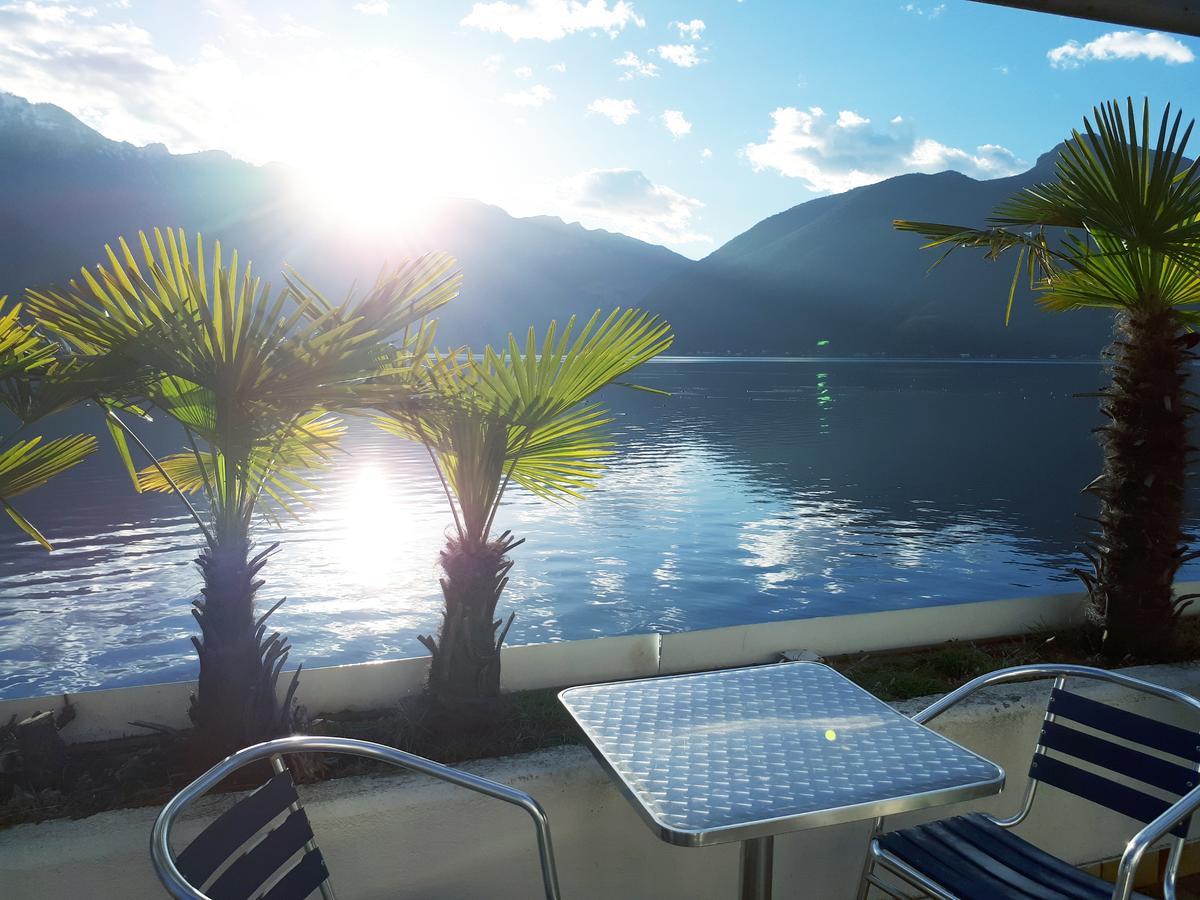 Hotel Garni Battello Melide Bagian luar foto